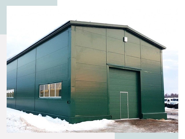 Двускатные ангары в Миассе